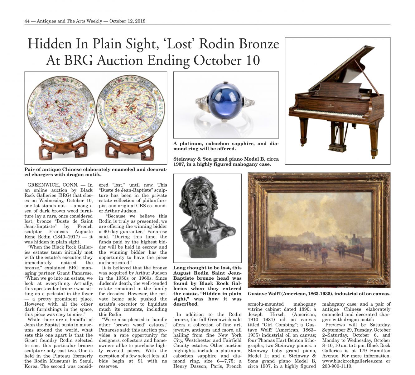 Hidden in Plain Sight 'Lost' Rodin Bronze at BRG Auction Ending Oct 10